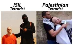ISIL compared with footage from a Palestinian video promoting the murder of Jews. 